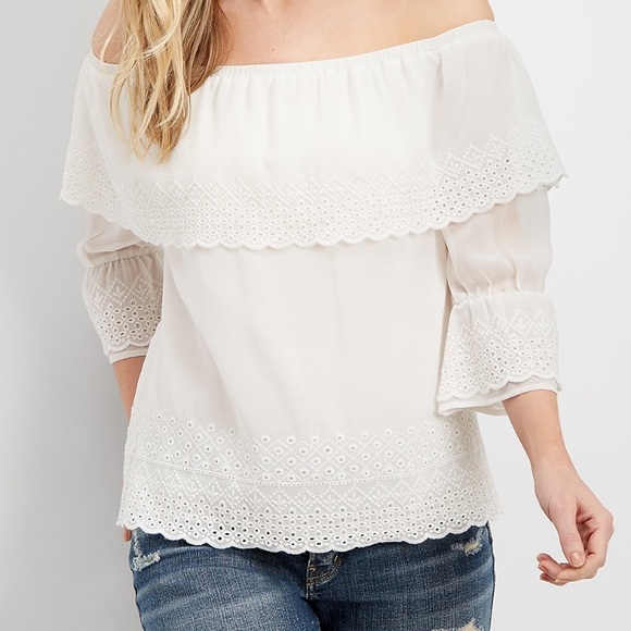 Maurices Tops - Maurice's eyelet off the shoulder top size 1